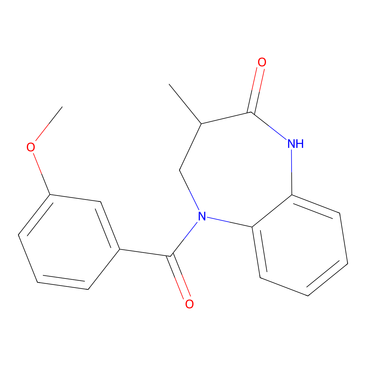 5-(3-methoxybenzoyl)-3-methyl-2,3,4,5-tetrahydro-1H-1,5-benzodiazepin-2-one molecular structure, CAS 1031649-93-0