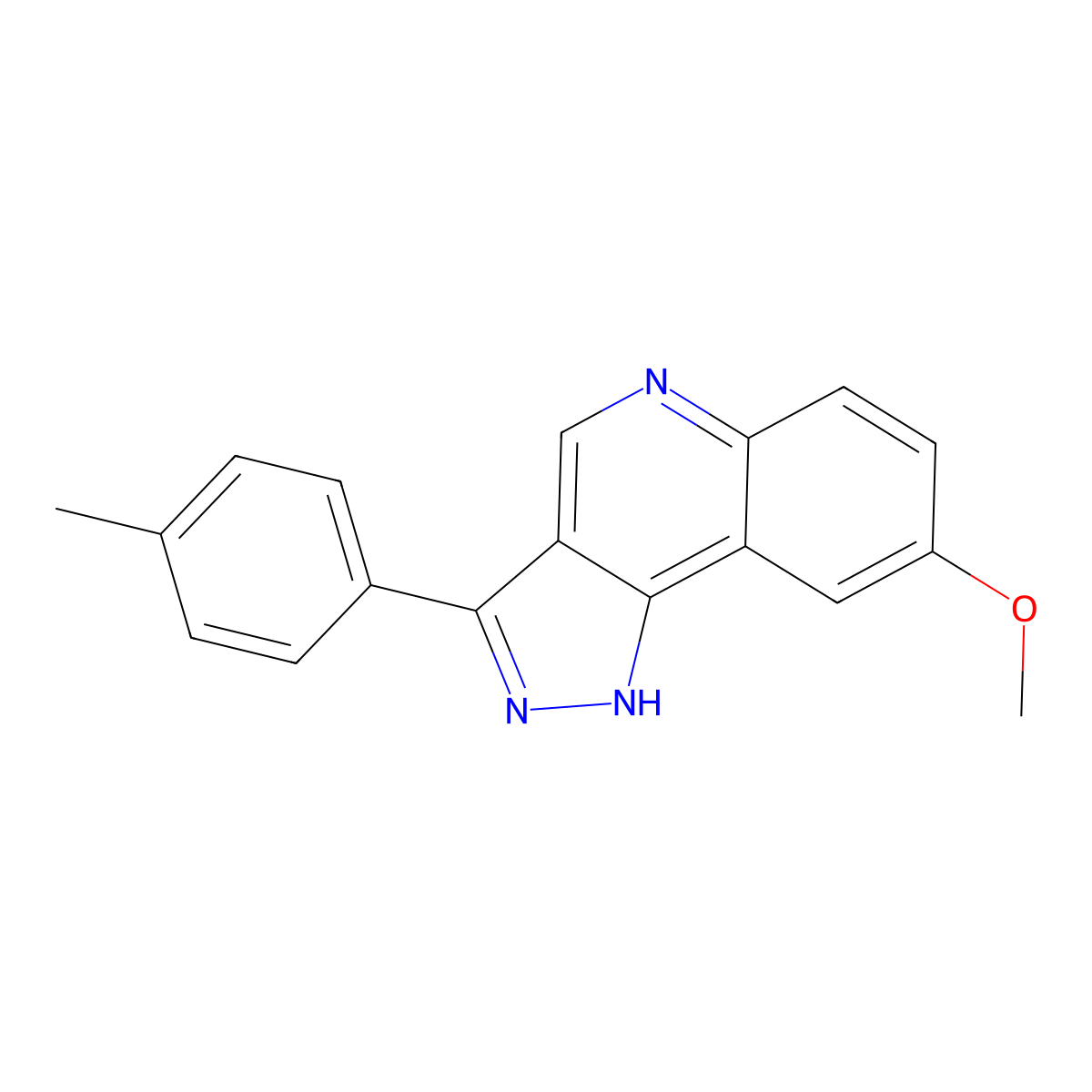 8-methoxy-3-(p-tolyl)-1H-pyrazolo[4,3-c]quinoline molecular structure, CAS 1031654-10-0