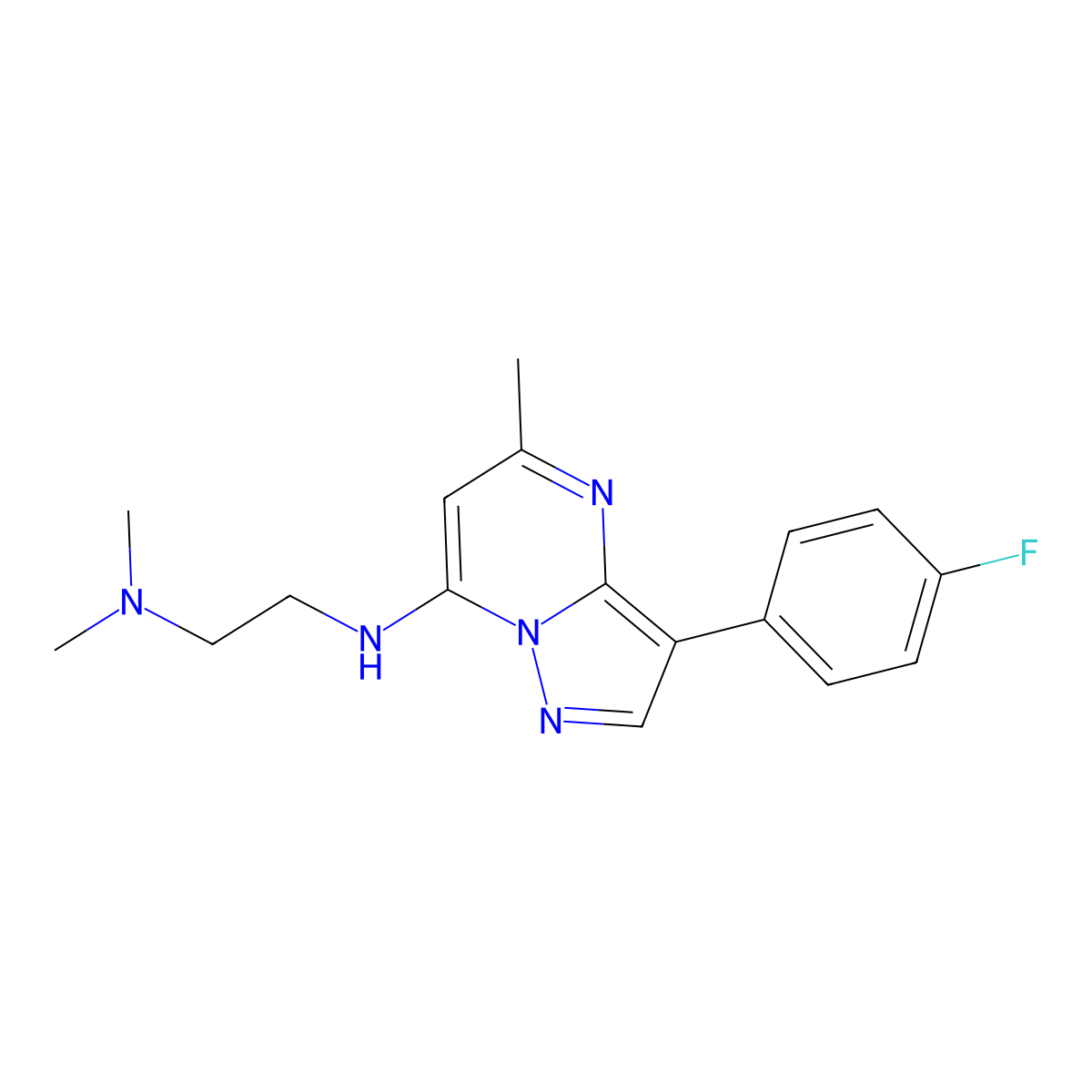 N'-[3-(4-fluorophenyl)-5-methylpyrazolo[1,5-a]pyrimidin-7-yl]-N,N-dimethylethane-1,2-diamine molecular structure, CAS 1031654-17-7