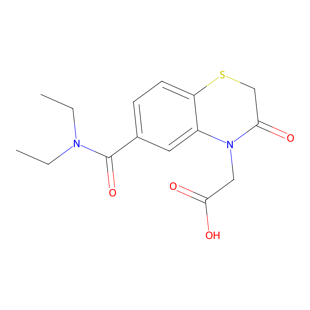 {6-[(Diethylamino)carbonyl]-3-oxo-2,3-dihydro-4H-1,4-benzothiazin-4-yl}acetic acid molecular structure, CAS 1031667-57-8
