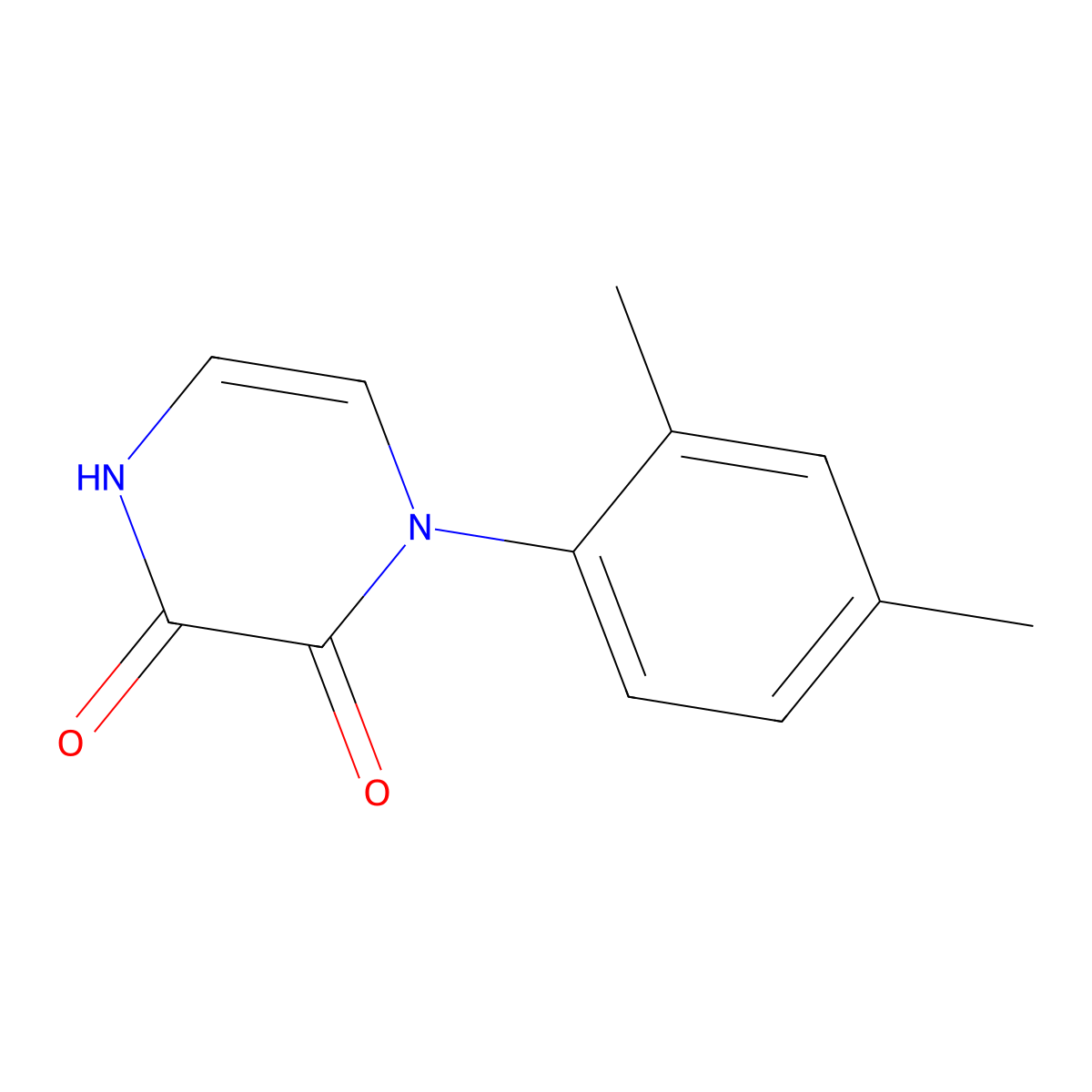 1-(2,4-Dimethylphenyl)-1,2,3,4-tetrahydropyrazine-2,3-dione molecular structure, CAS 1031668-99-1