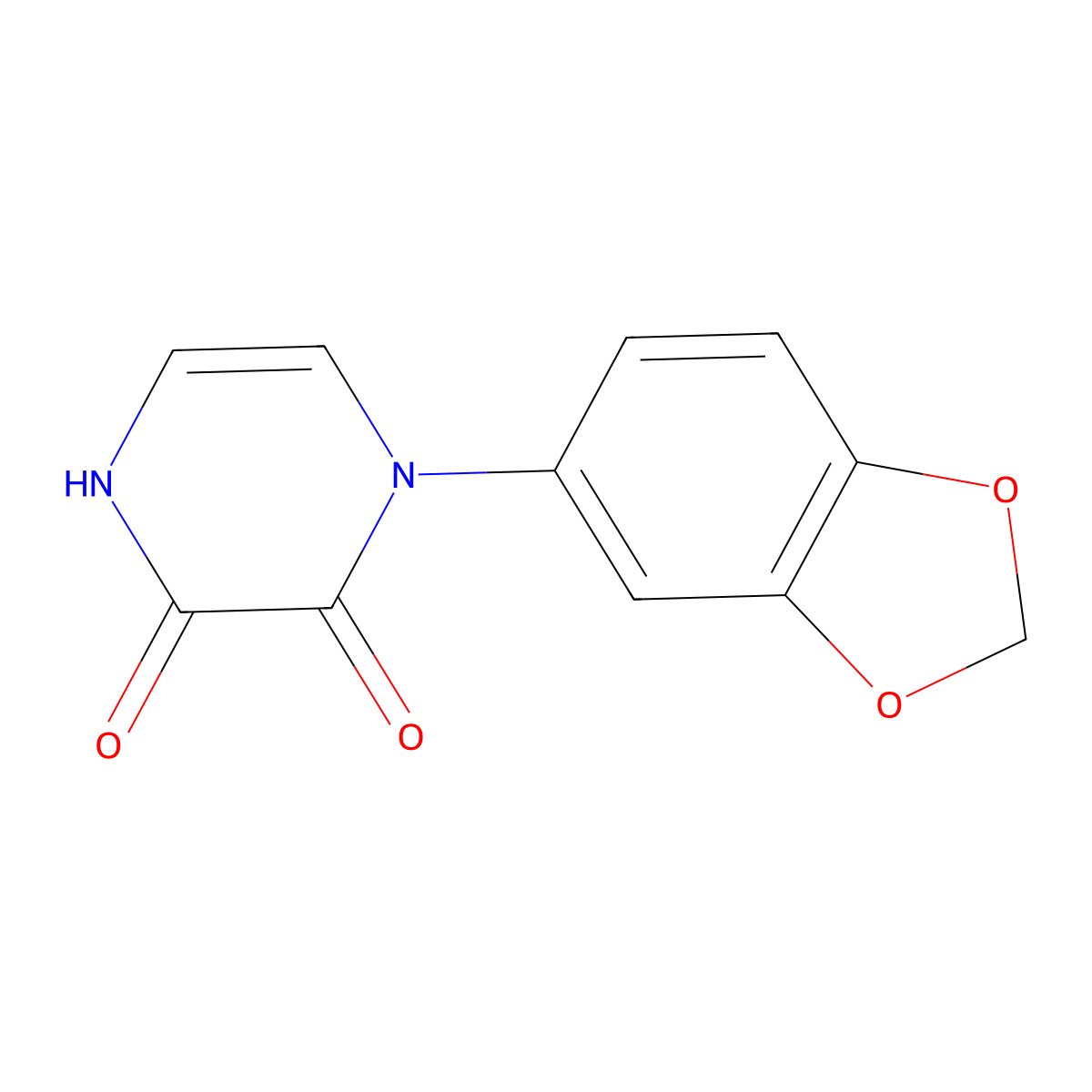 1-(2H-1,3-benzodioxol-5-yl)-1,2,3,4-tetrahydropyrazine-2,3-dione molecular structure, CAS 1031669-02-9