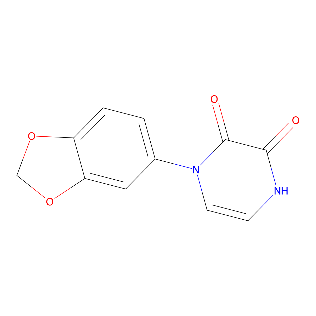 1-(2H-1,3-benzodioxol-5-yl)-1,2,3,4-tetrahydropyrazine-2,3-dione molecular structure, CAS 1031669-02-9