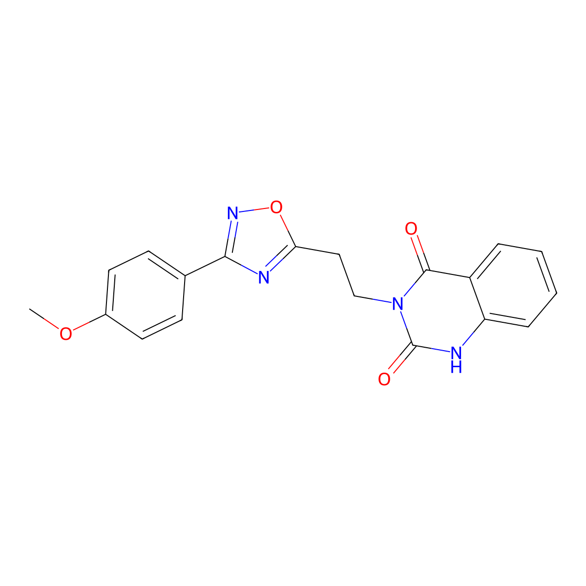 3-{2-[3-(4-Methoxyphenyl)-1,2,4-oxadiazol-5-yl]ethyl}-1,2,3,4-tetrahydroquinazoline-2,4-dione molecular structure, CAS 1031669-97-2