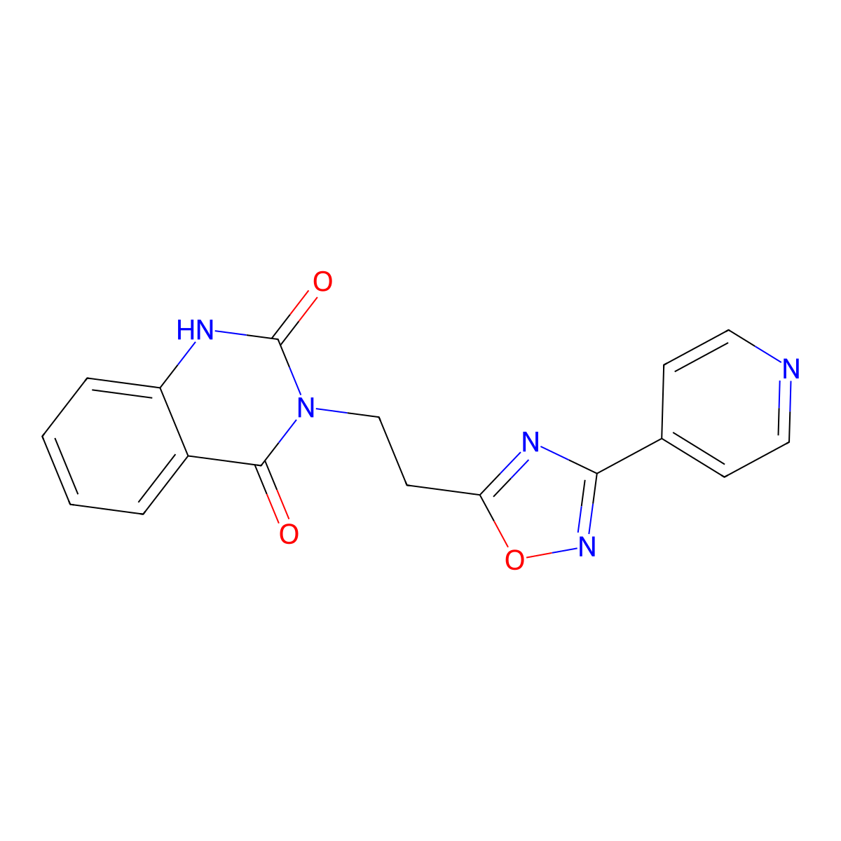 3-{2-[3-(Pyridin-4-yl)-1,2,4-oxadiazol-5-yl]ethyl}-1,2,3,4-tetrahydroquinazoline-2,4-dione molecular structure, CAS 1031670-01-5