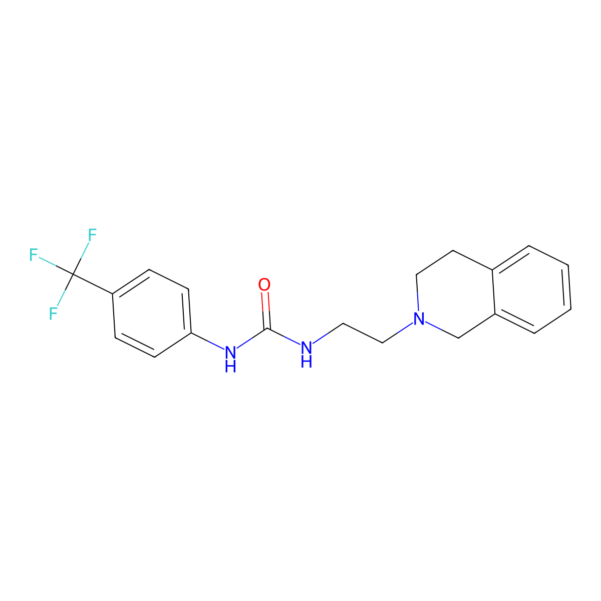 3-[2-(1,2,3,4-Tetrahydroisoquinolin-2-YL)ethyl]-1-[4-(trifluoromethyl)phenyl]urea molecular structure, CAS 1031673-69-4