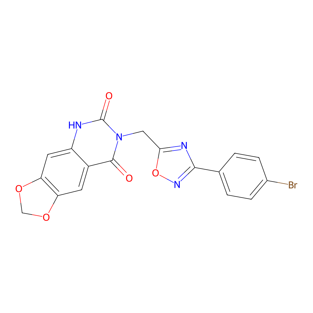 7-{[3-(4-bromophenyl)-1,2,4-oxadiazol-5-yl]methyl}-2H,5H,6H,7H,8H-[1,3]dioxolo[4,5-g]quinazoline-6,8-dione molecular structure, CAS 1031674-86-8