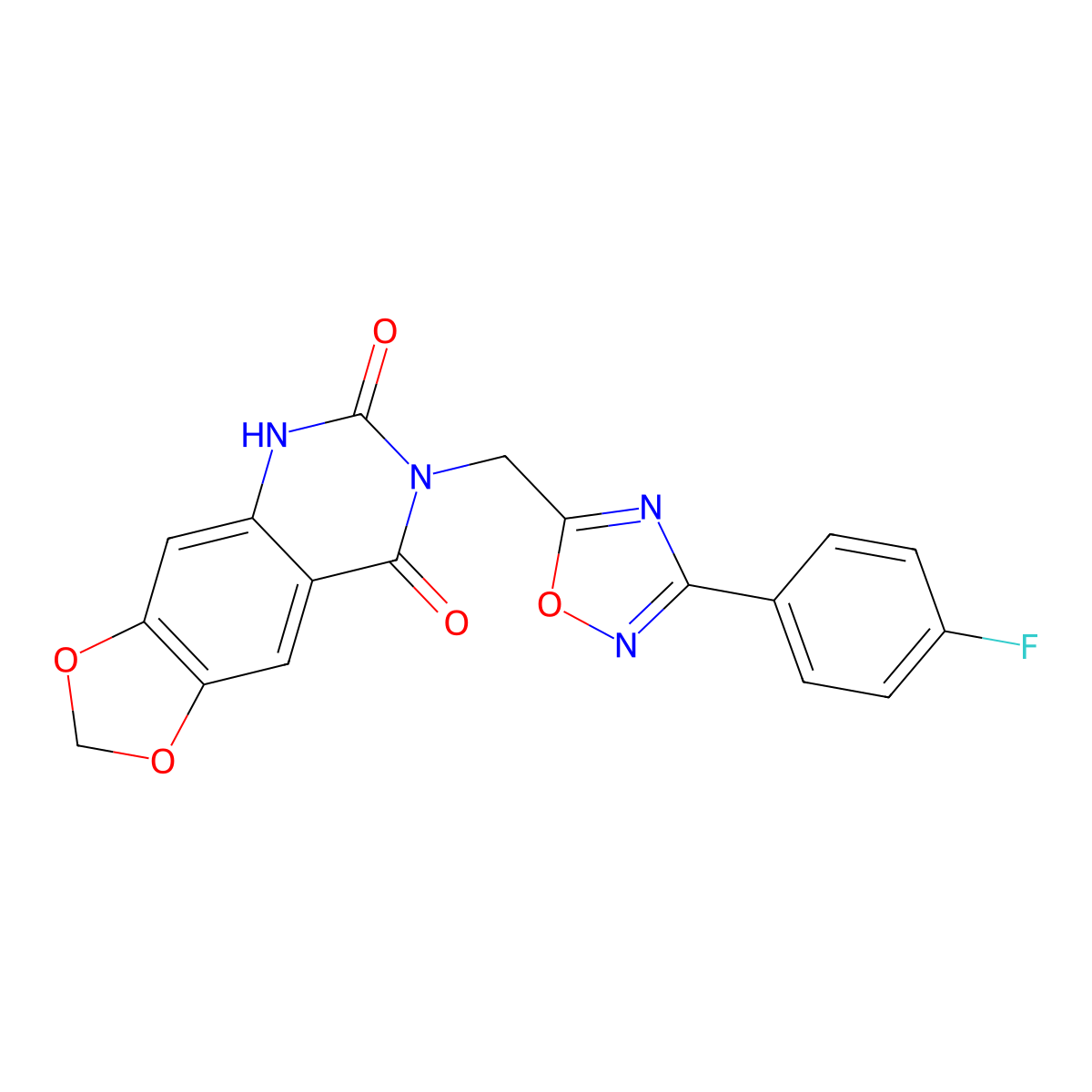 7-{[3-(4-fluorophenyl)-1,2,4-oxadiazol-5-yl]methyl}-2H,5H,6H,7H,8H-[1,3]dioxolo[4,5-g]quinazoline-6,8-dione molecular structure, CAS 1031674-89-1