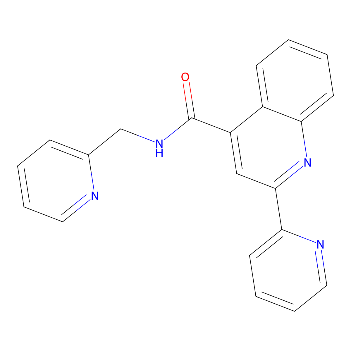 2-(pyridin-2-yl)-N-(pyridin-2-ylmethyl)quinoline-4-carboxamide molecular structure, CAS 1031678-97-3