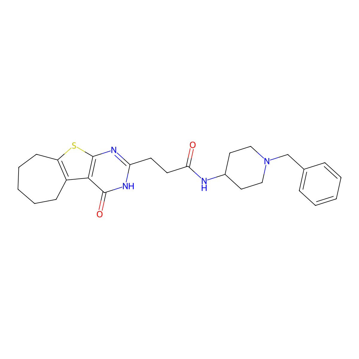 N-(1-benzylpiperidin-4-yl)-3-{3-oxo-8-thia-4,6-diazatricyclo[7.5.0.0^{2,7}]tetradeca-1(9),2(7),5-trien-5-yl}propanamide molecular structure, CAS 1031679-47-6