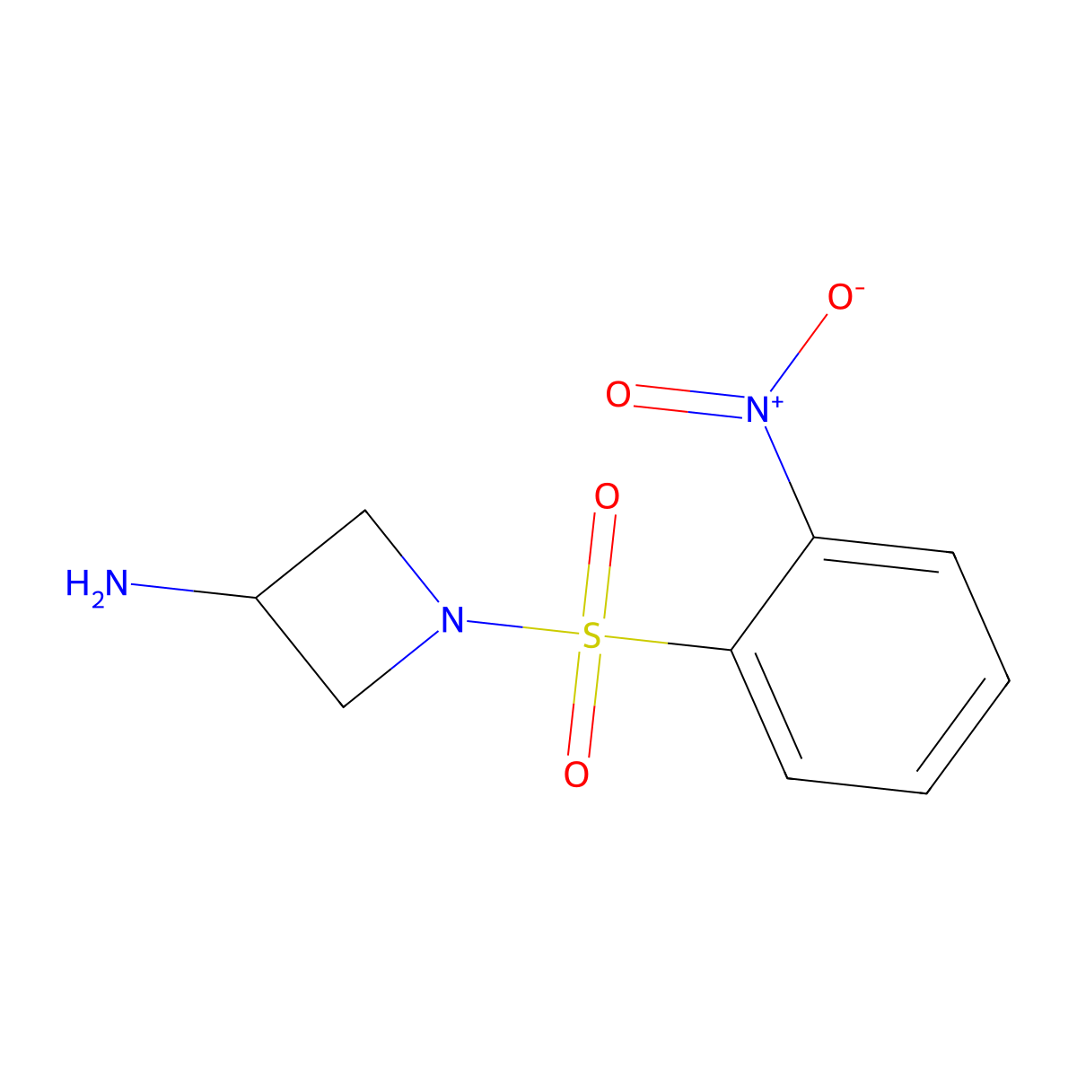 1-(2-Nitrobenzenesulfonyl)azetidin-3-amine molecular structure, CAS 1031692-00-8