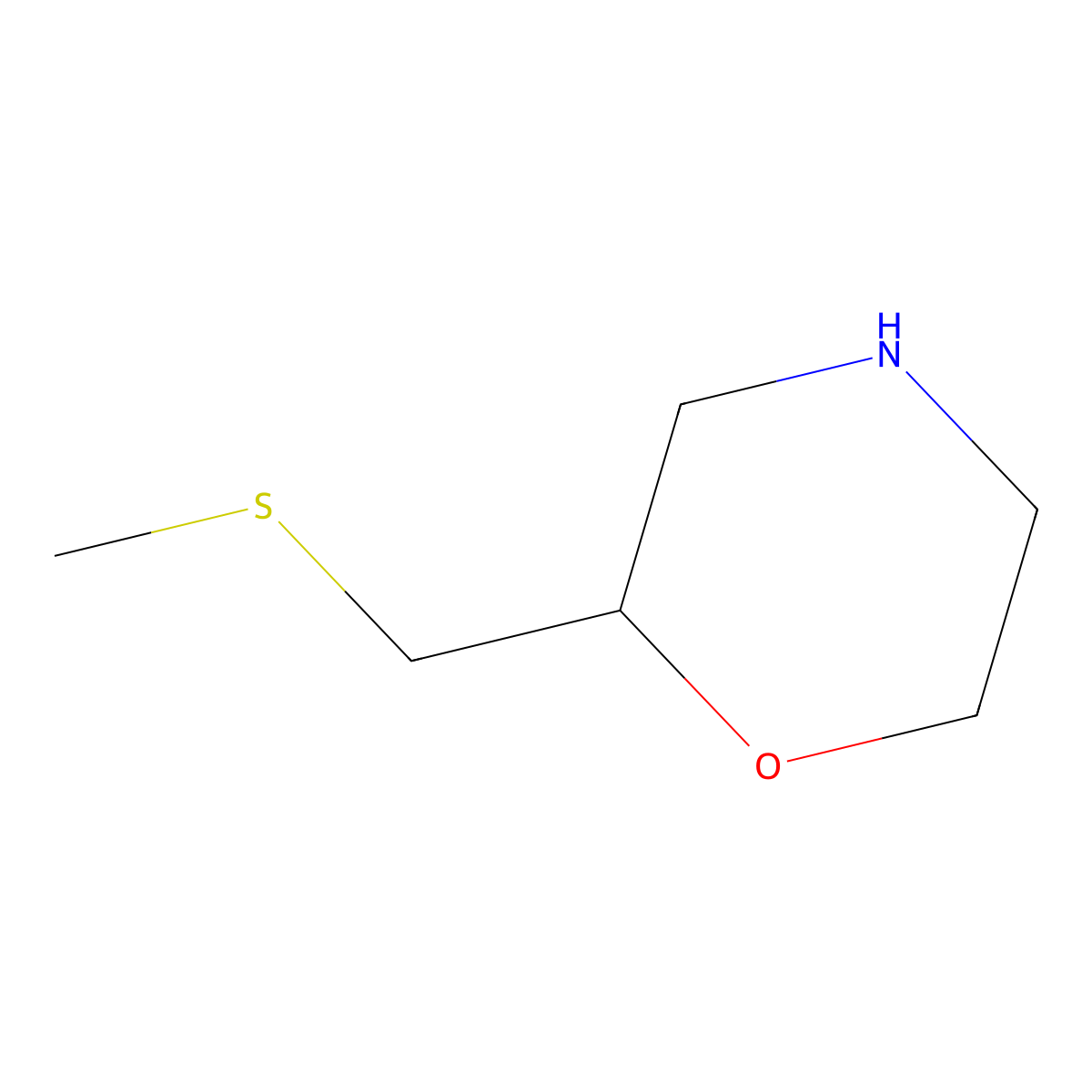 2-[(Methylsulfanyl)methyl]morpholine molecular structure, CAS 1031692-01-9