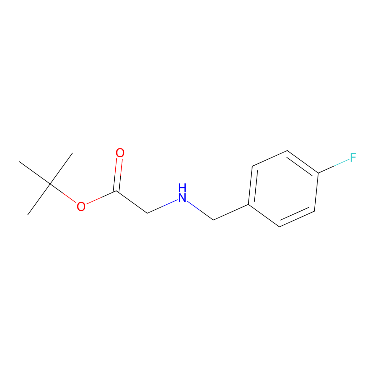 Tert-butyl 2-{[(4-fluorophenyl)methyl]amino}acetate molecular structure, CAS 1031692-93-9