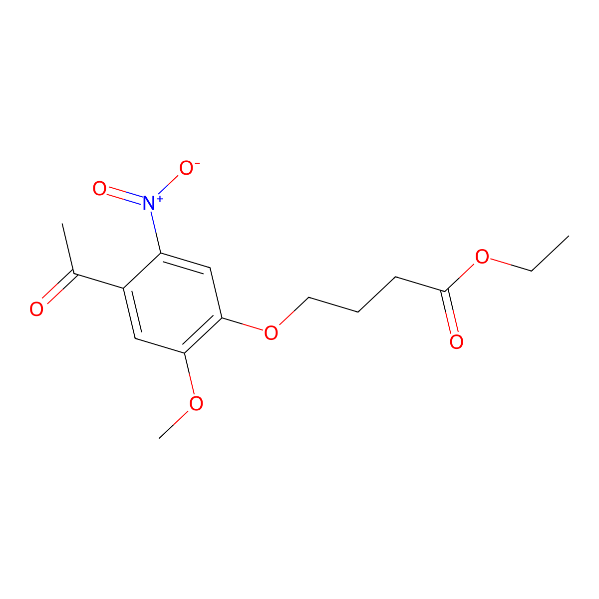 4-(4-Acetyl-2-methoxy-5-nitrophenoxy)-butanoic Acid Ethyl Ester molecular structure, CAS 1031702-80-3