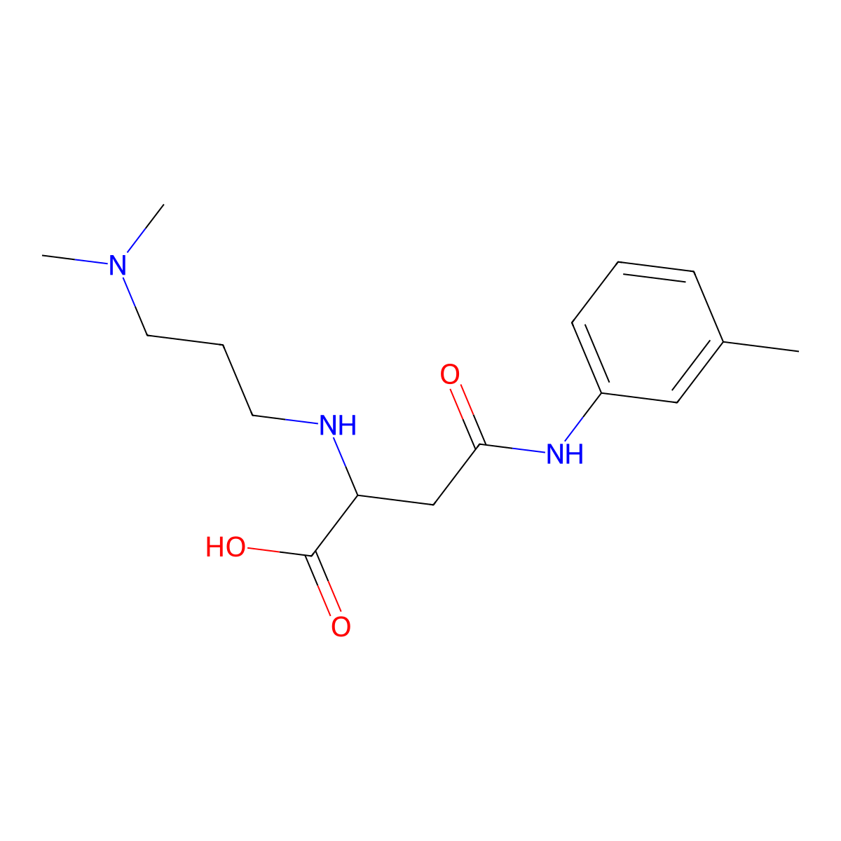 2-((3-(Dimethylamino)propyl)amino)-4-oxo-4-(m-tolylamino)butanoic acid molecular structure, CAS 1031703-76-0