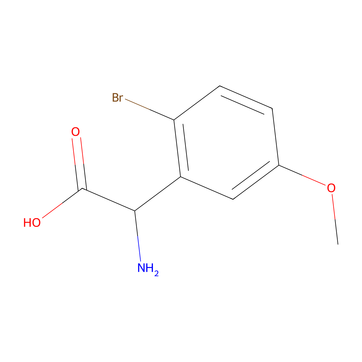 2-Amino-2-(2-bromo-5-methoxyphenyl)acetic acid molecular structure, CAS 1031705-87-9