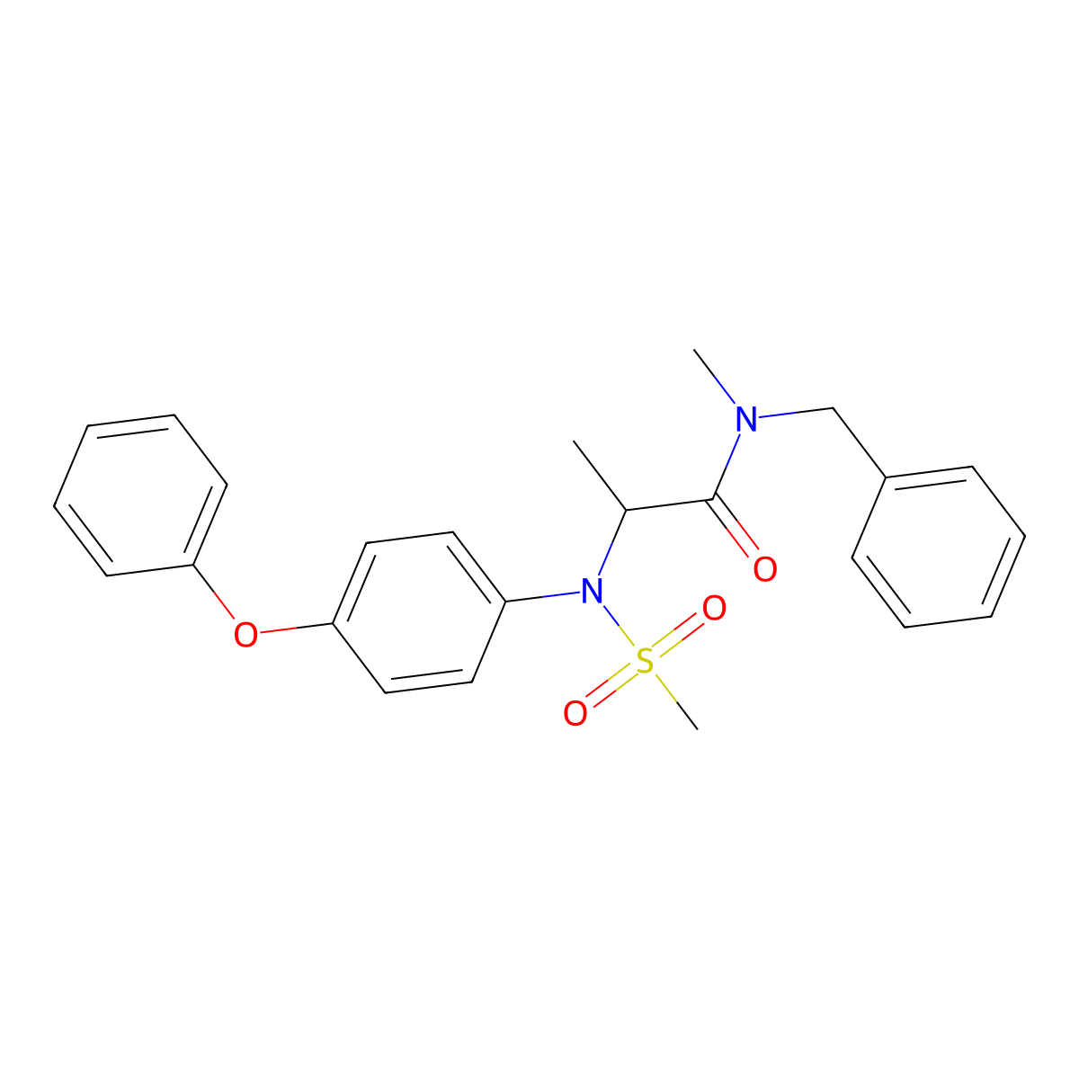 N-benzyl-N-methyl-2-(N-methylsulfonyl-4-phenoxyanilino)propanamide molecular structure, CAS 1031720-97-4