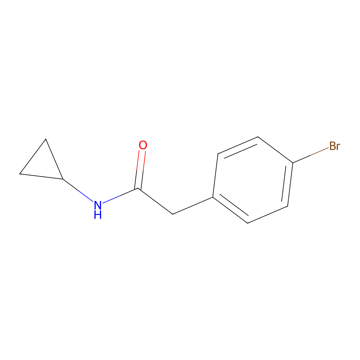 2-(4-bromophenyl)-N-cyclopropylacetamide molecular structure, CAS 1031747-34-8