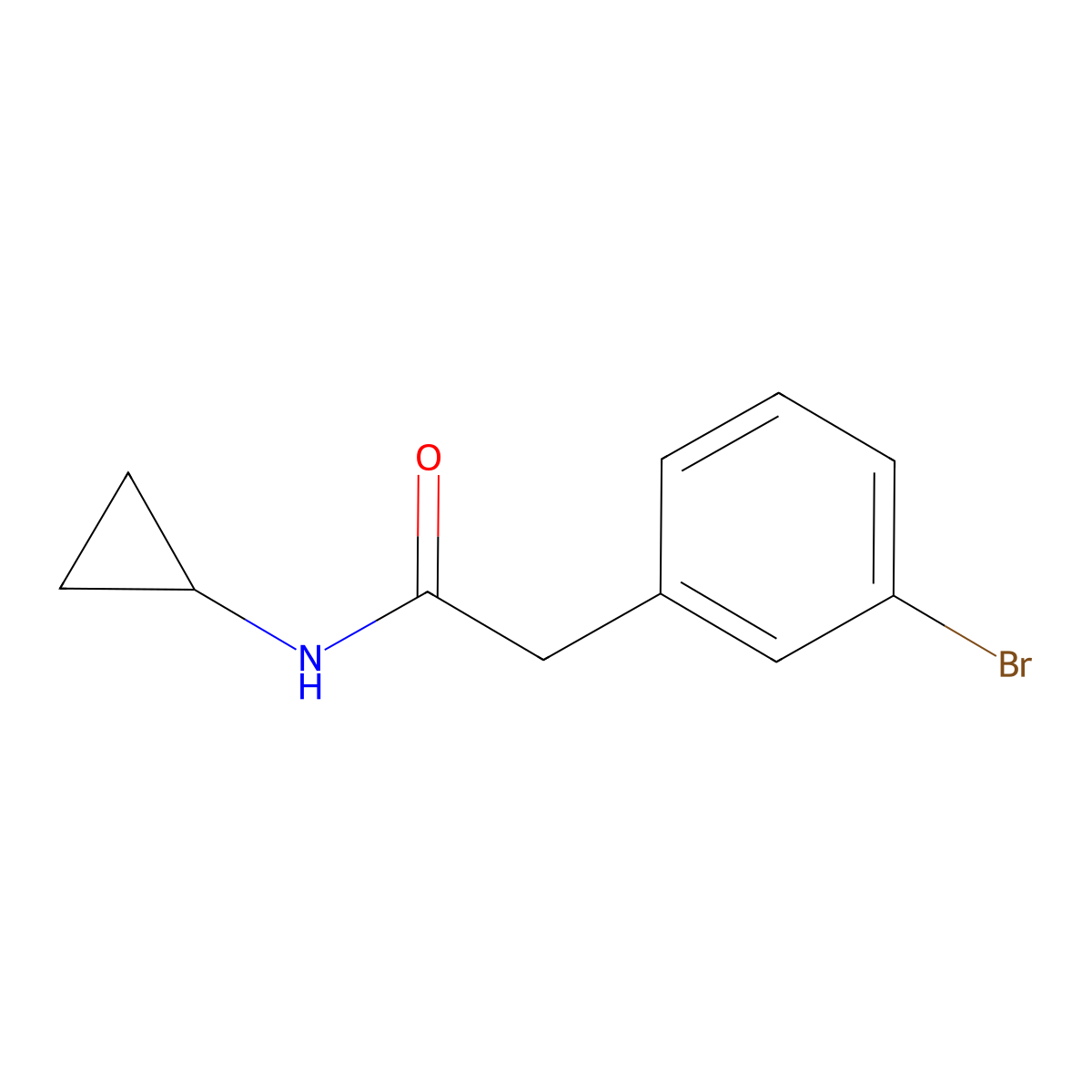 2-(3-bromophenyl)-N-cyclopropylacetamide molecular structure, CAS 1031747-37-1