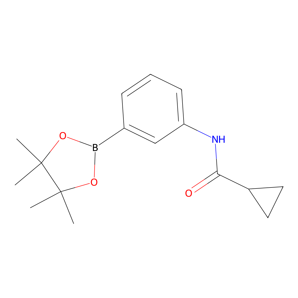 N-[3-(tetramethyl-1,3,2-dioxaborolan-2-yl)phenyl]cyclopropanecarboxamide molecular structure, CAS 1031747-40-6