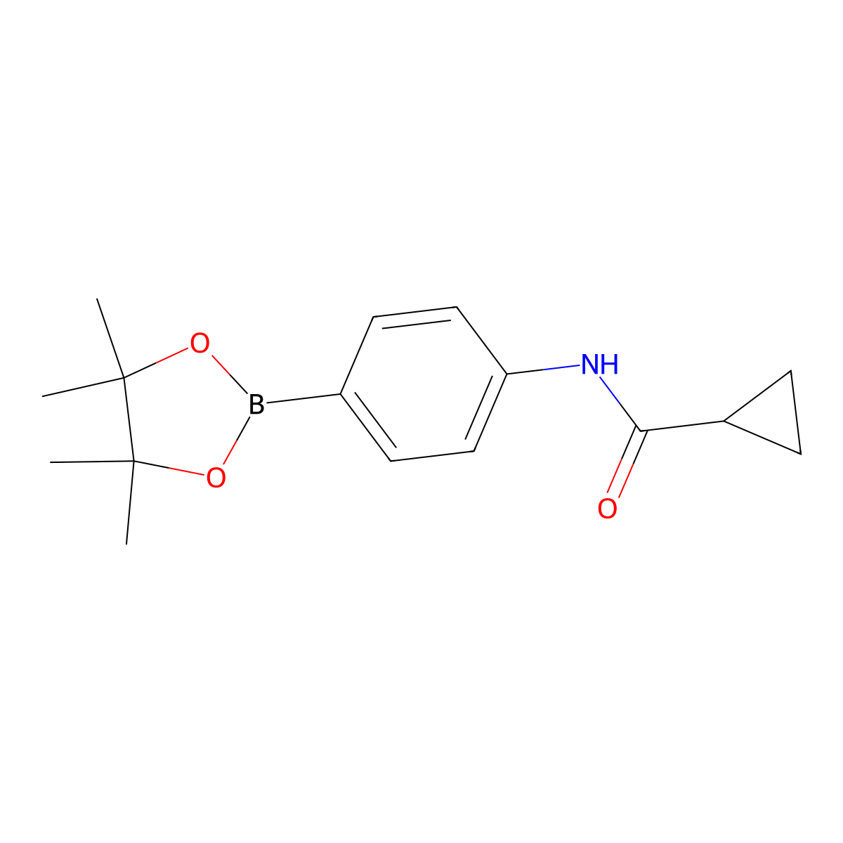 N-[4-(4,4,5,5-tetramethyl-1,3,2-dioxaborolan-2-yl)phenyl]cyclopropanecarboxamide molecular structure, CAS 1031747-45-1