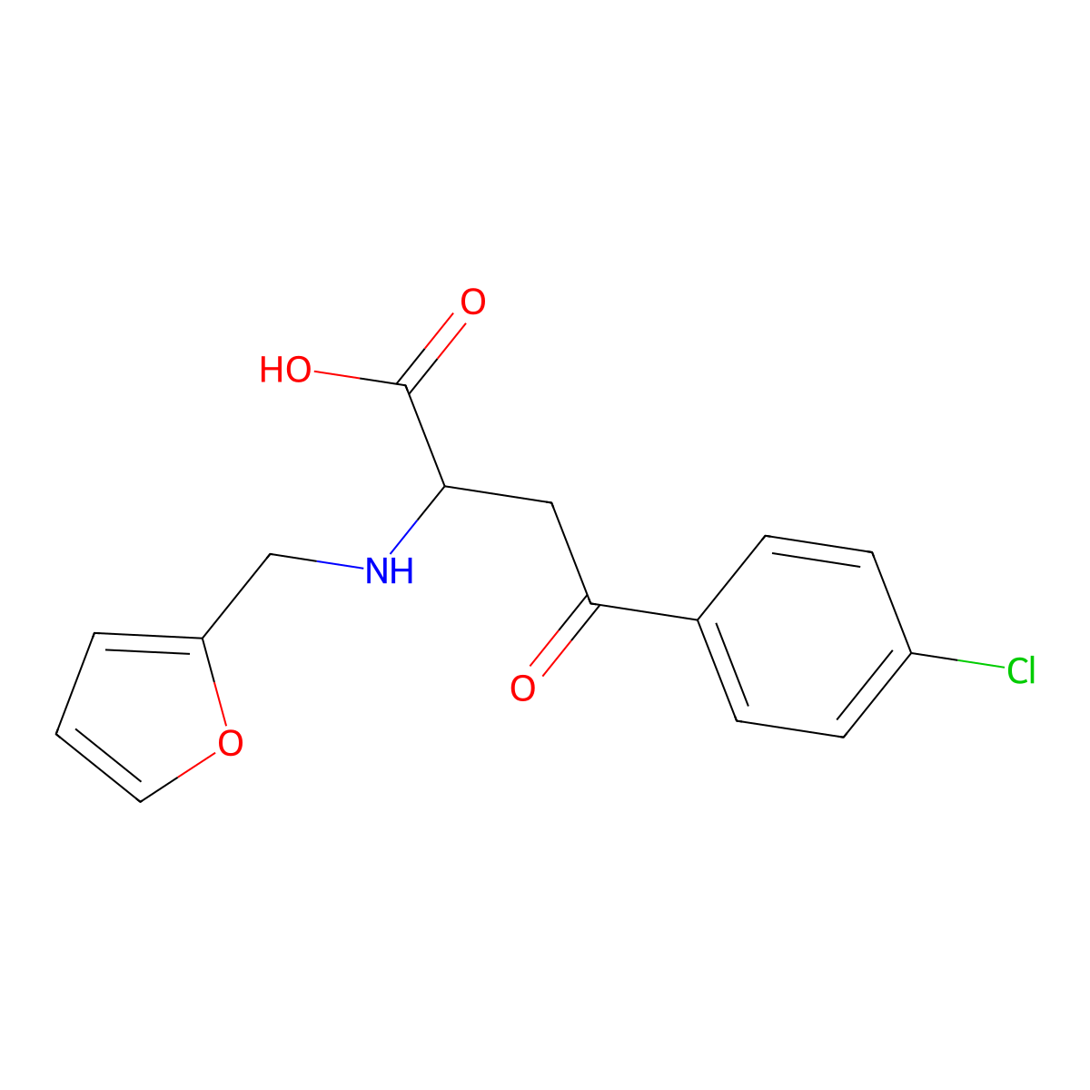 4-(4-Chlorophenyl)-2-((2-furylmethyl)amino)-4-oxobutanoic acid molecular structure, CAS 1031765-27-1