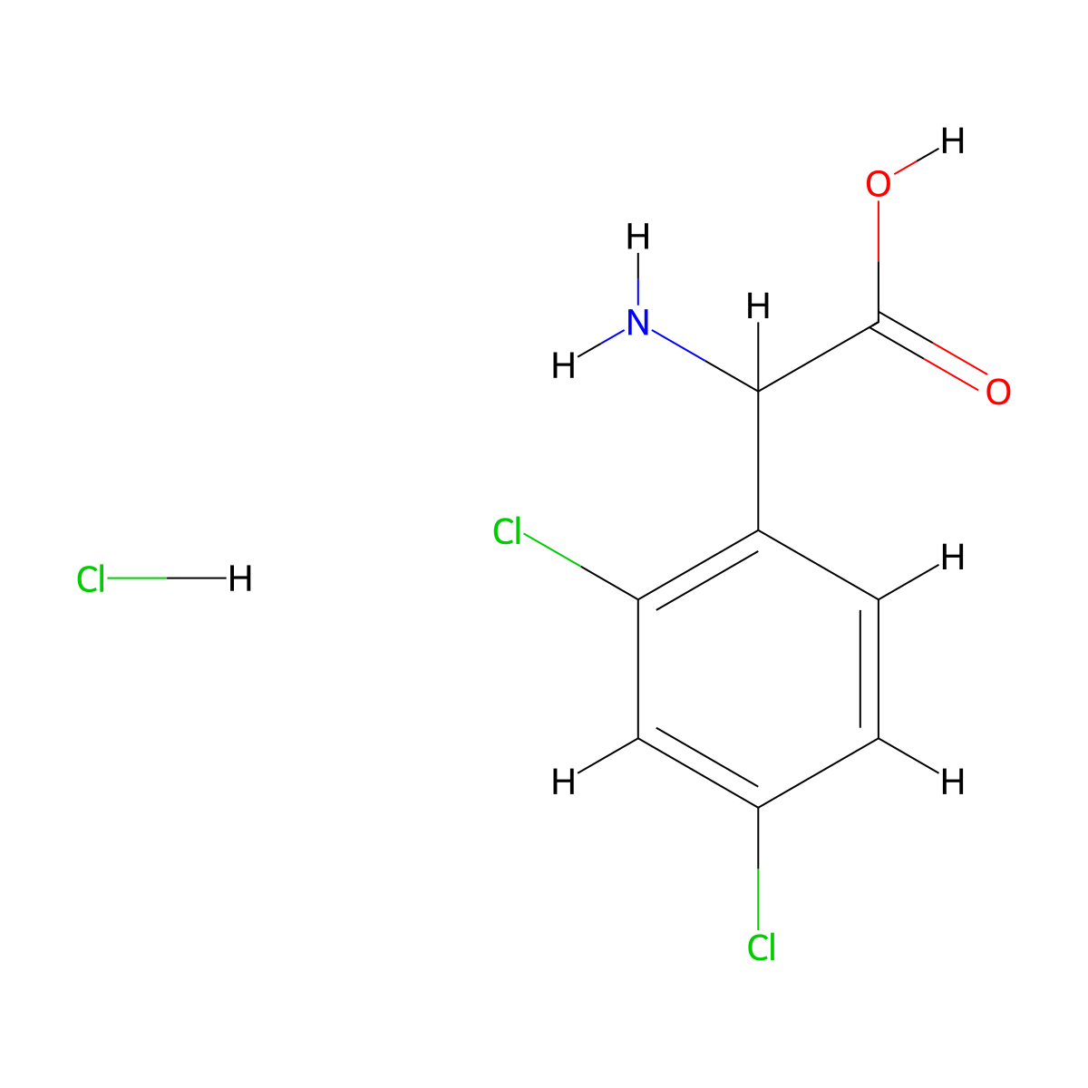 2-Amino-2-(2,4-dichlorophenyl)acetic acid hydrochloride molecular structure, CAS 1031790-97-2