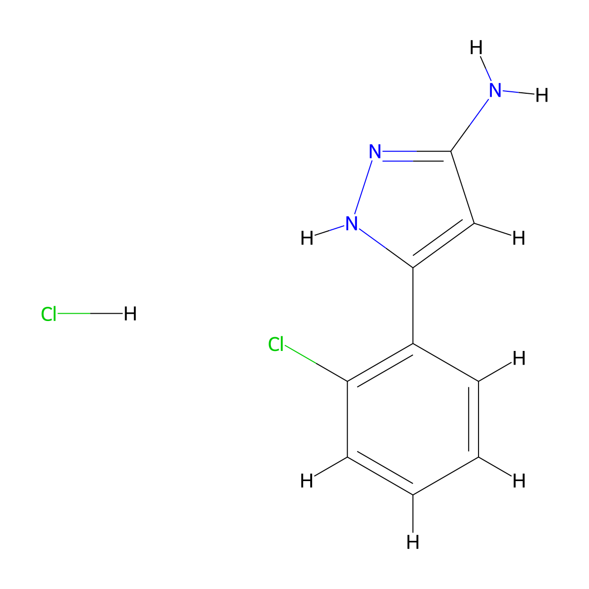 3-(2-Chlorophenyl)-1H-pyrazol-5-amine hydrochloride molecular structure, CAS 1031791-02-2