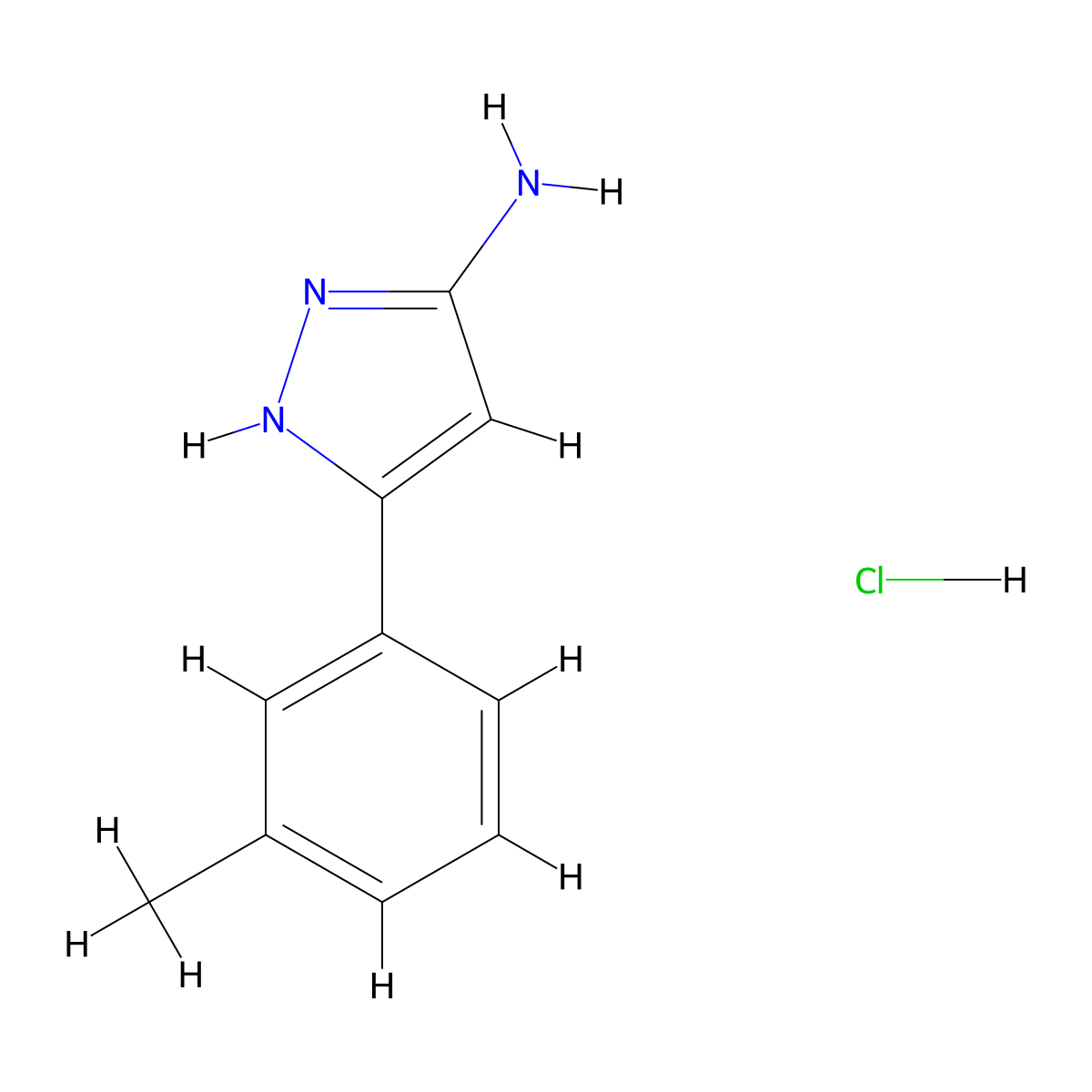 5-m-Tolyl-2H-pyrazol-3-ylamine hydrochloride molecular structure, CAS 1031792-90-1