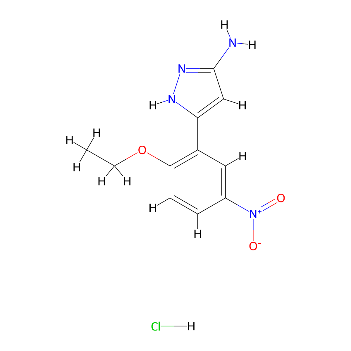 3-(2-Ethoxy-5-nitrophenyl)-1H-pyrazol-5-ylamine hydrochloride molecular structure, CAS 1031794-61-2