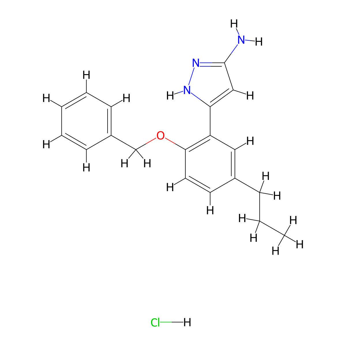 3-[2-(Benzyloxy)-5-propylphenyl]-1H-pyrazol-5-amine hydrochloride molecular structure, CAS 1031794-63-4