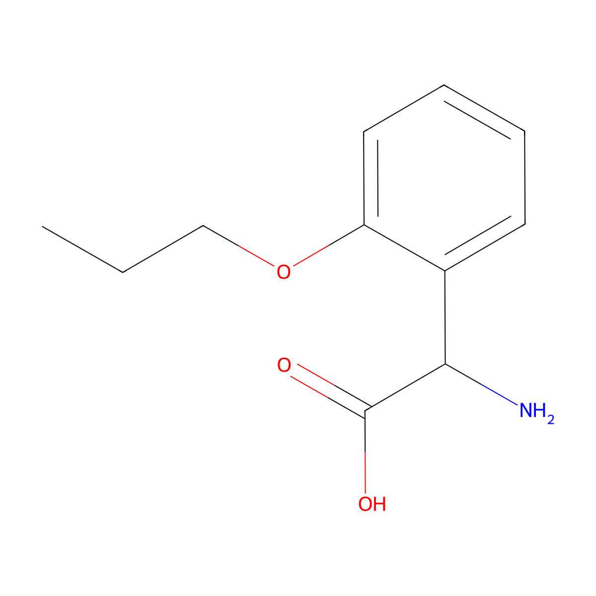 2-amino-2-(2-propoxyphenyl)acetic Acid molecular structure, CAS 1031794-78-1