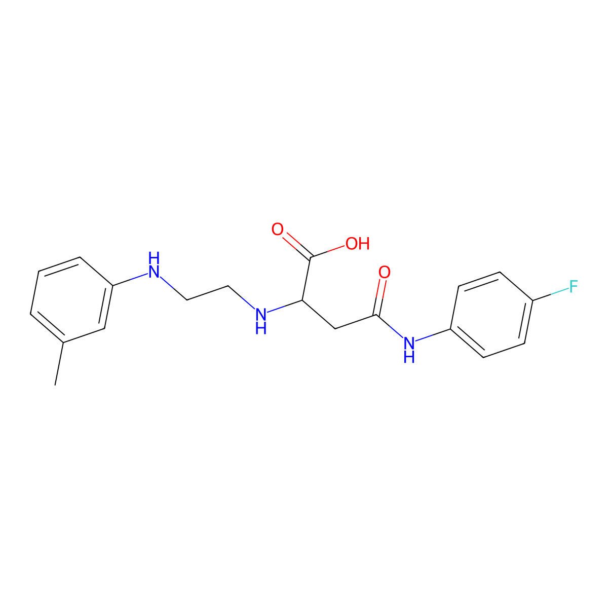 4-(4-Fluoroanilino)-2-[2-(3-methylanilino)ethylamino]-4-oxobutanoic acid molecular structure, CAS 1031806-47-9