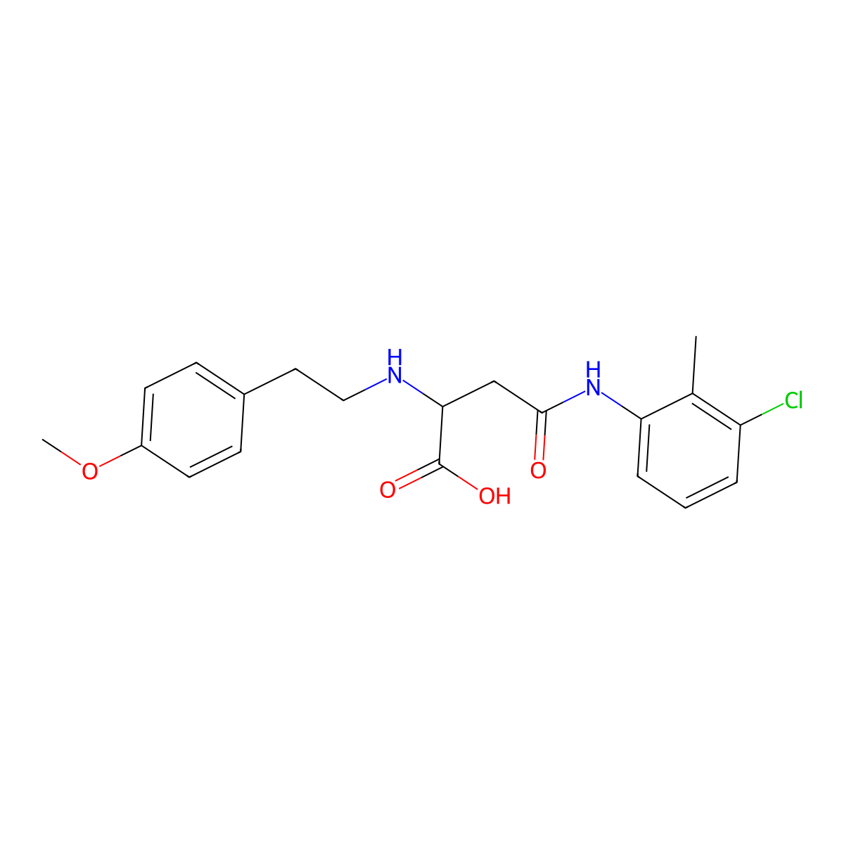 4-((3-Chloro-2-methylphenyl)amino)-2-((4-methoxyphenethyl)amino)-4-oxobutanoic acid molecular structure, CAS 1031806-83-3