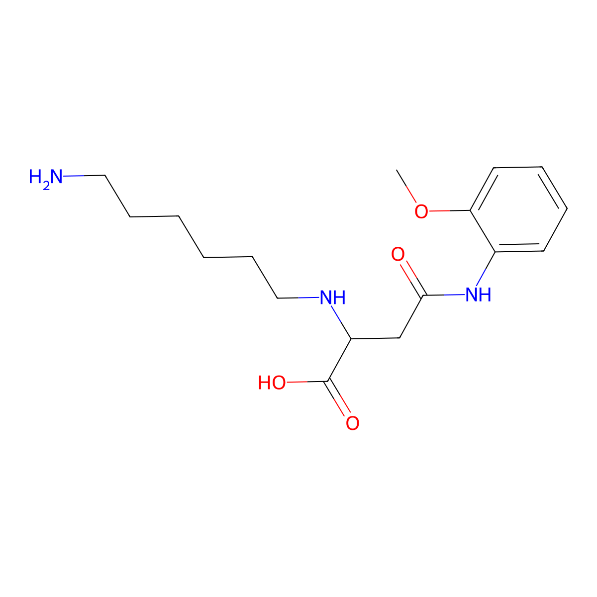 2-(6-Aminohexylamino)-4-(2-methoxyanilino)-4-oxobutanoic acid molecular structure, CAS 1031807-13-2