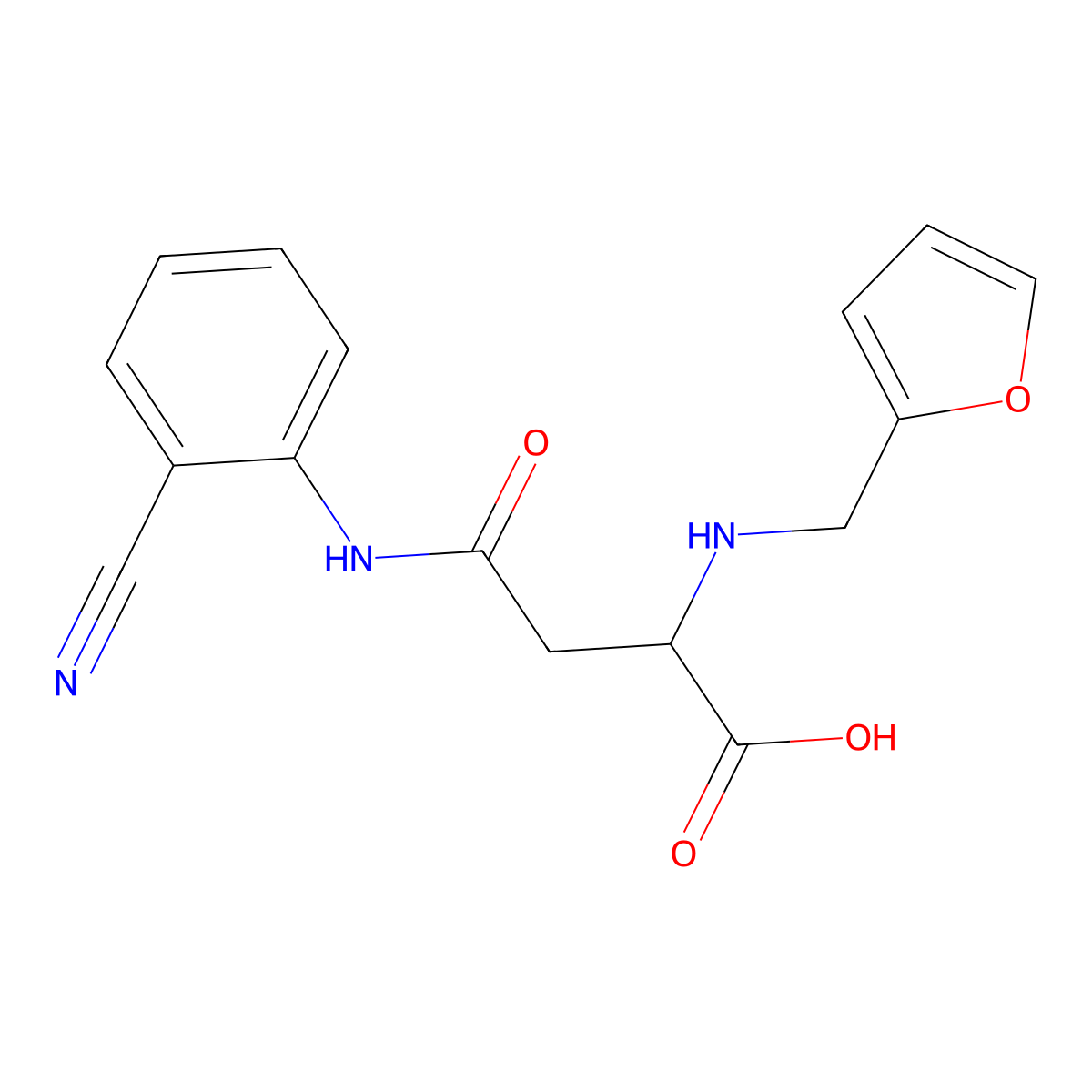 4-(2-Cyanoanilino)-2-(furan-2-ylmethylamino)-4-oxobutanoic acid molecular structure, CAS 1031807-25-6