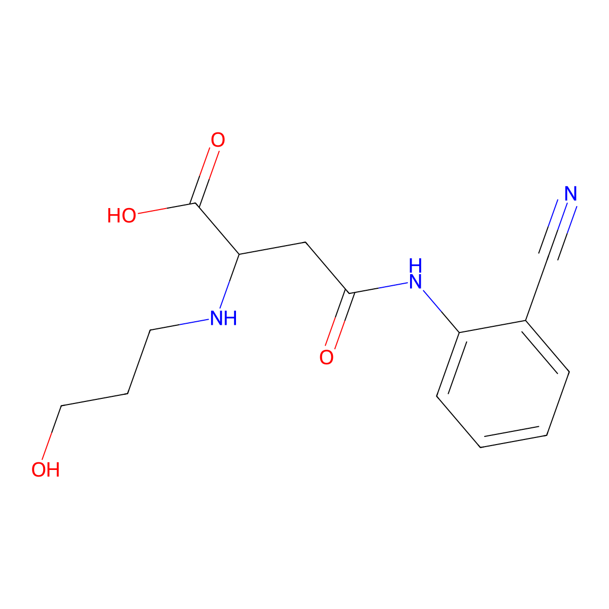 4-(2-Cyanoanilino)-2-(3-hydroxypropylamino)-4-oxobutanoic acid molecular structure, CAS 1031807-35-8