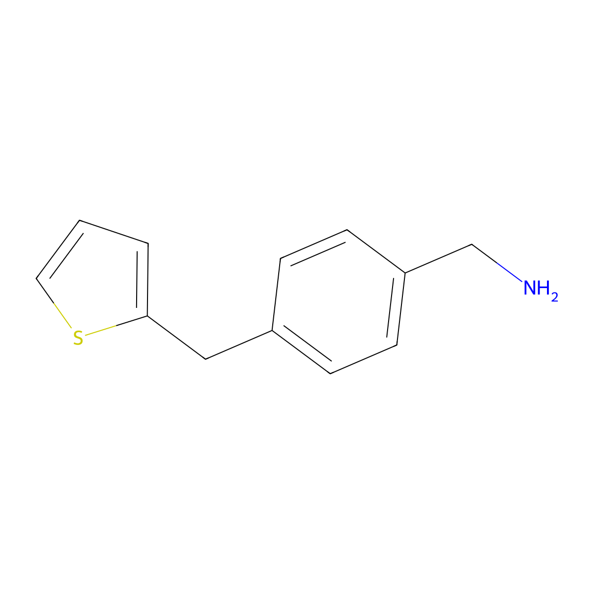 (4-(Thiophen-2-ylmethyl)phenyl)methanamine molecular structure, CAS 1031843-65-8