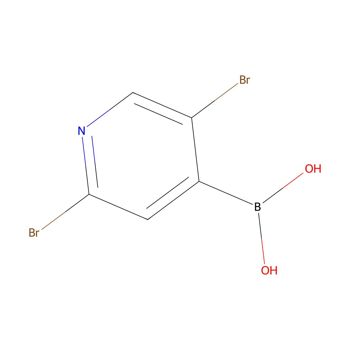 (2,5-Dibromopyridin-4-yl)boronic acid molecular structure, CAS 1031843-77-2
