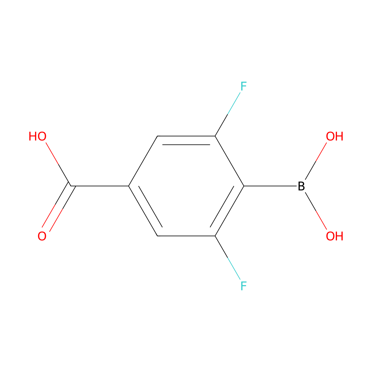 4-Borono-3,5-difluorobenzoic acid molecular structure, CAS 1031857-98-3