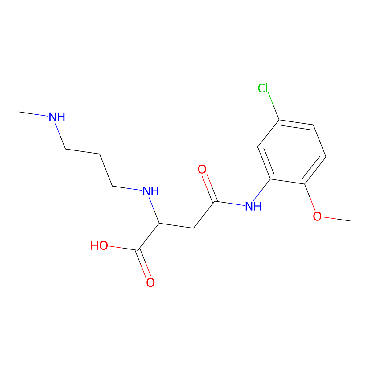 4-(5-Chloro-2-methoxyanilino)-2-[3-(methylamino)propylamino]-4-oxobutanoic acid molecular structure, CAS 1031899-47-4