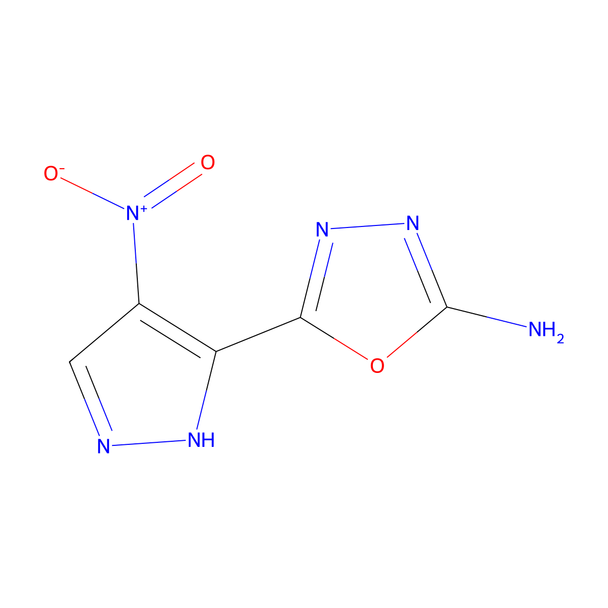 5-(4-nitro-1H-pyrazol-5-yl)-1,3,4-oxadiazol-2-amine molecular structure, CAS 1031899-65-6