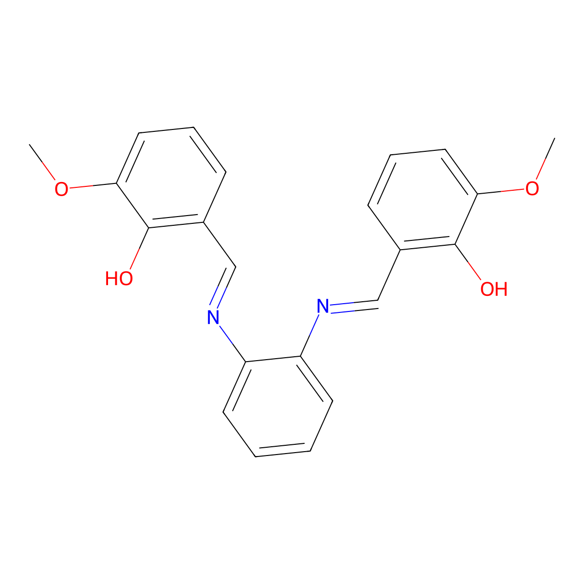 N,N'-Bis(3-methoxysalicylidene)-1,2-benzenediamine molecular structure, CAS 10319-00-3