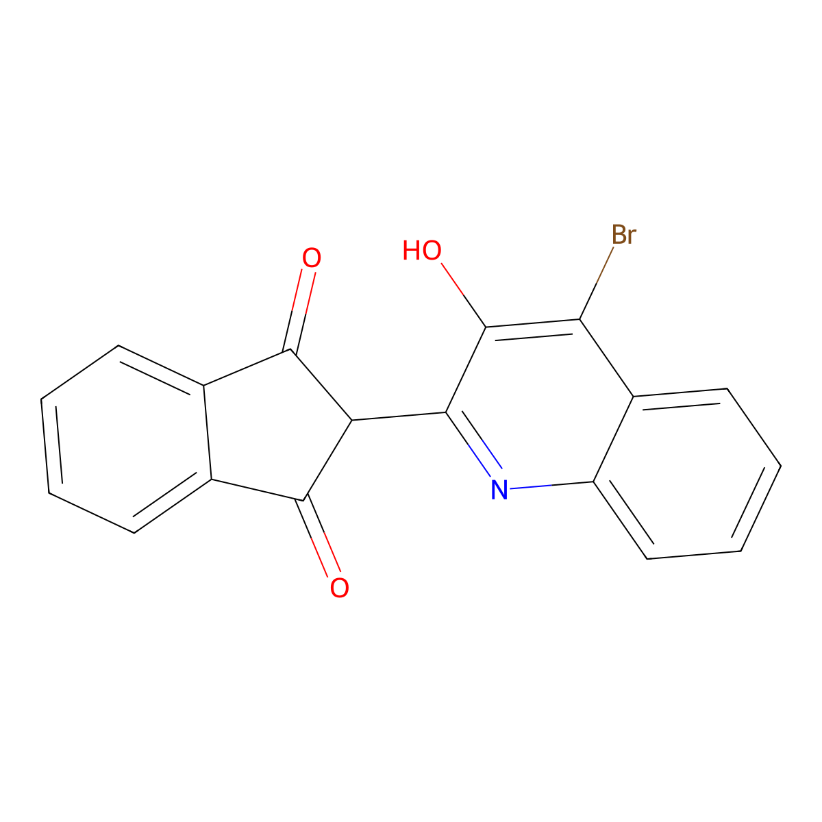 1H-Indene-1,3(2H)-dione, 2-(4-bromo-3-hydroxy-2-quinolinyl)- molecular structure, CAS 10319-14-9