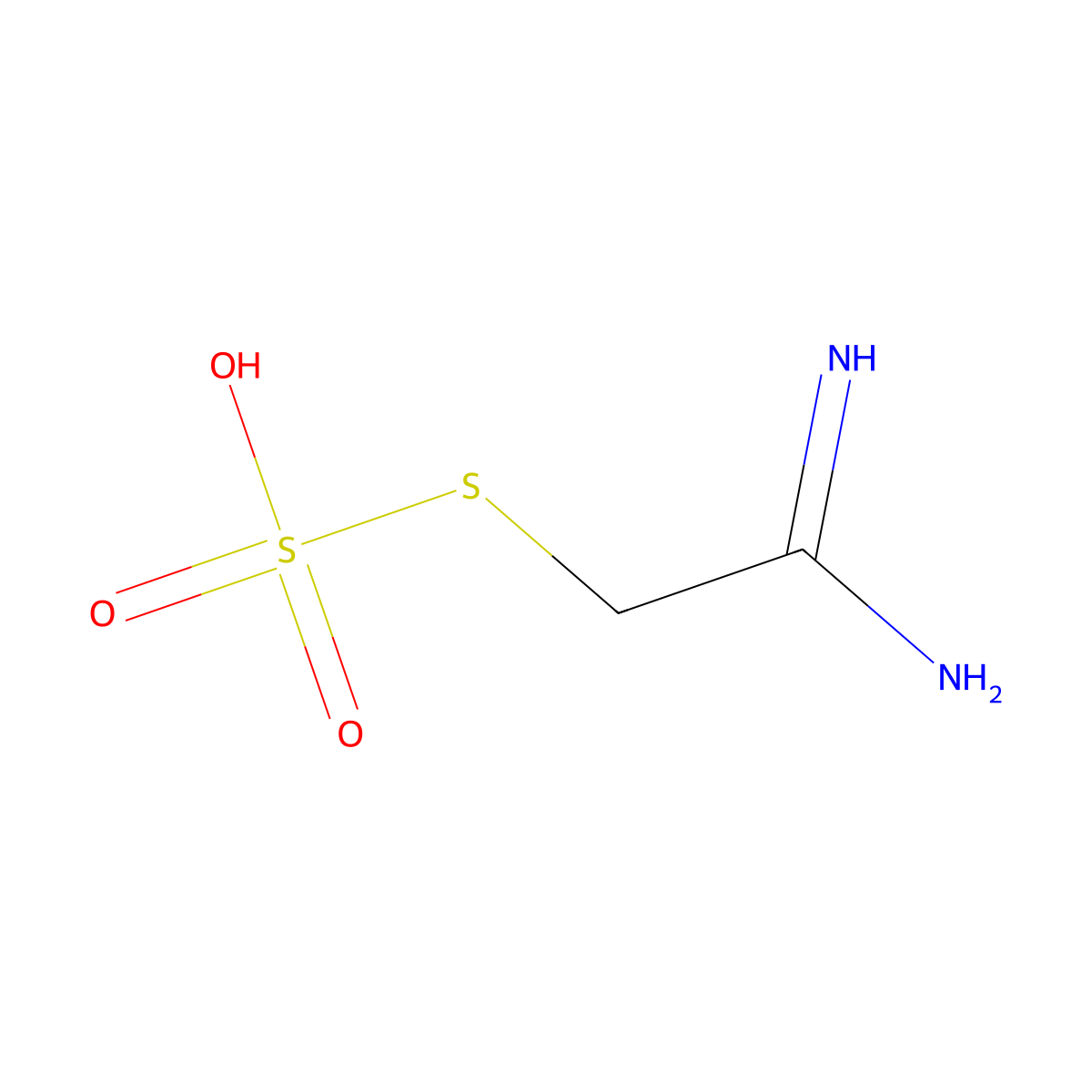 Methanethiol, amidino-, hydrogen thiosulfate molecular structure, CAS 10319-70-7