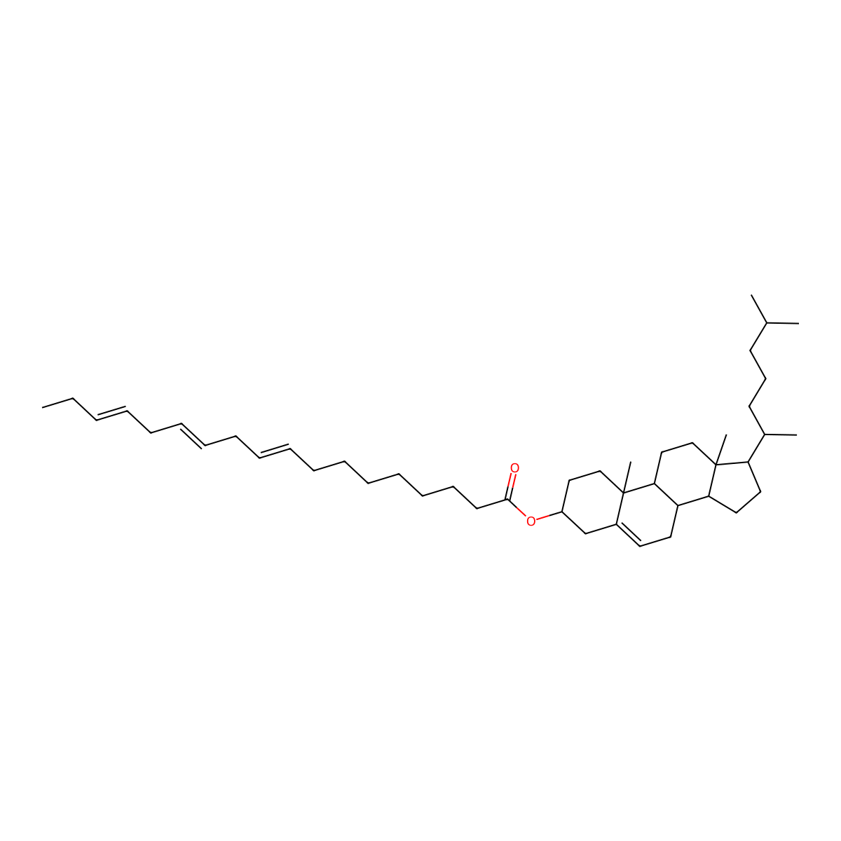 Cholest-5-en-3-ol (3beta)-, (9Z,12Z,15Z)-9,12,15-octadecatrienoate molecular structure, CAS 103190-38-1