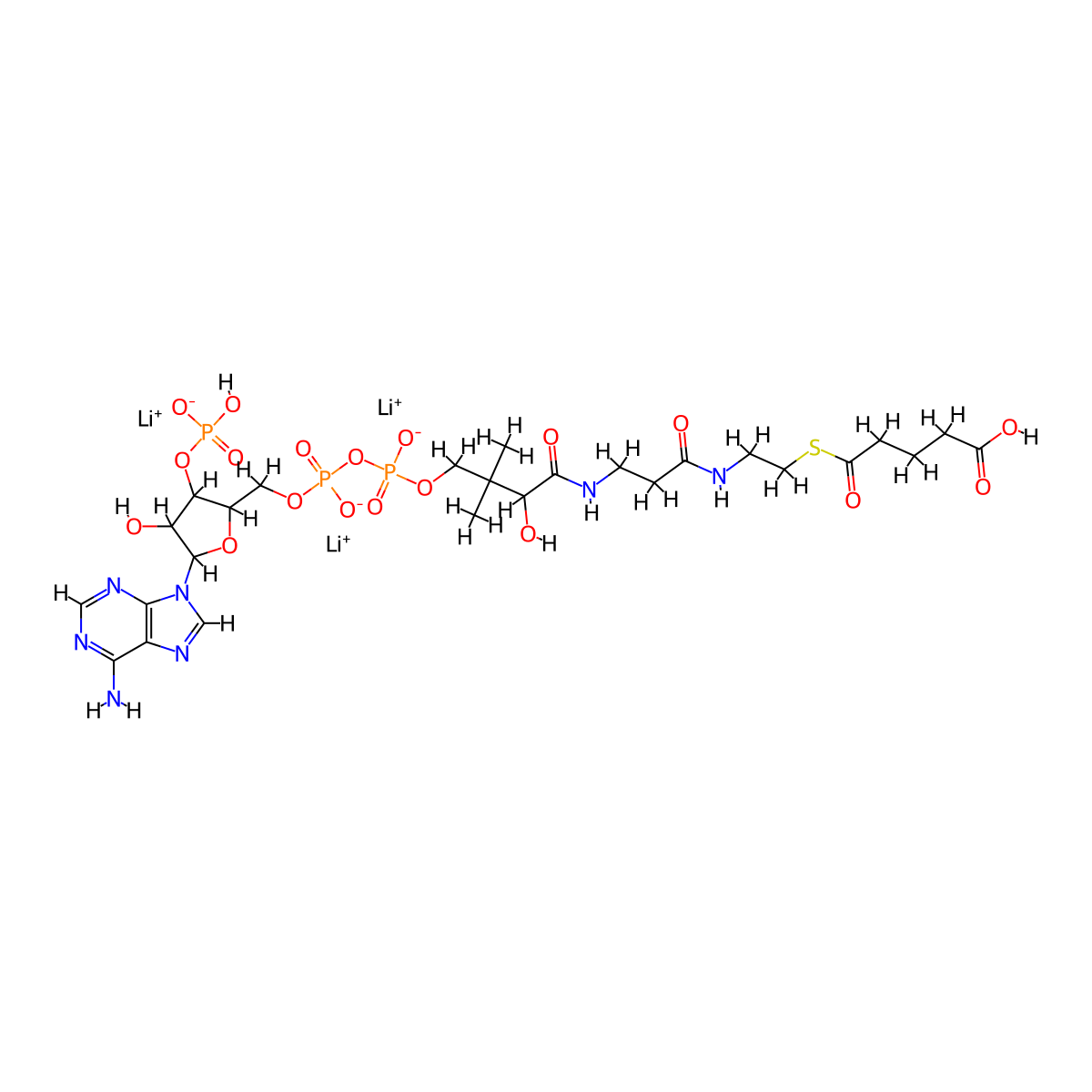 Glutaryl Coenzyme A, Lithium salt molecular structure, CAS 103192-48-9