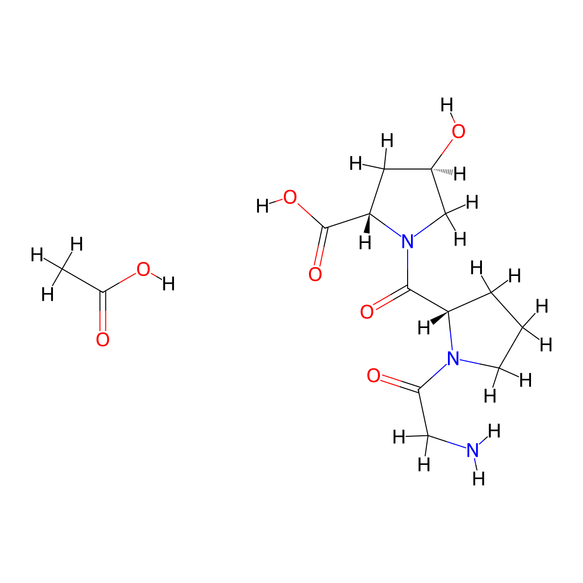 H-Gly-Pro-Hyp-OH (acetate) molecular structure, CAS 103192-50-3