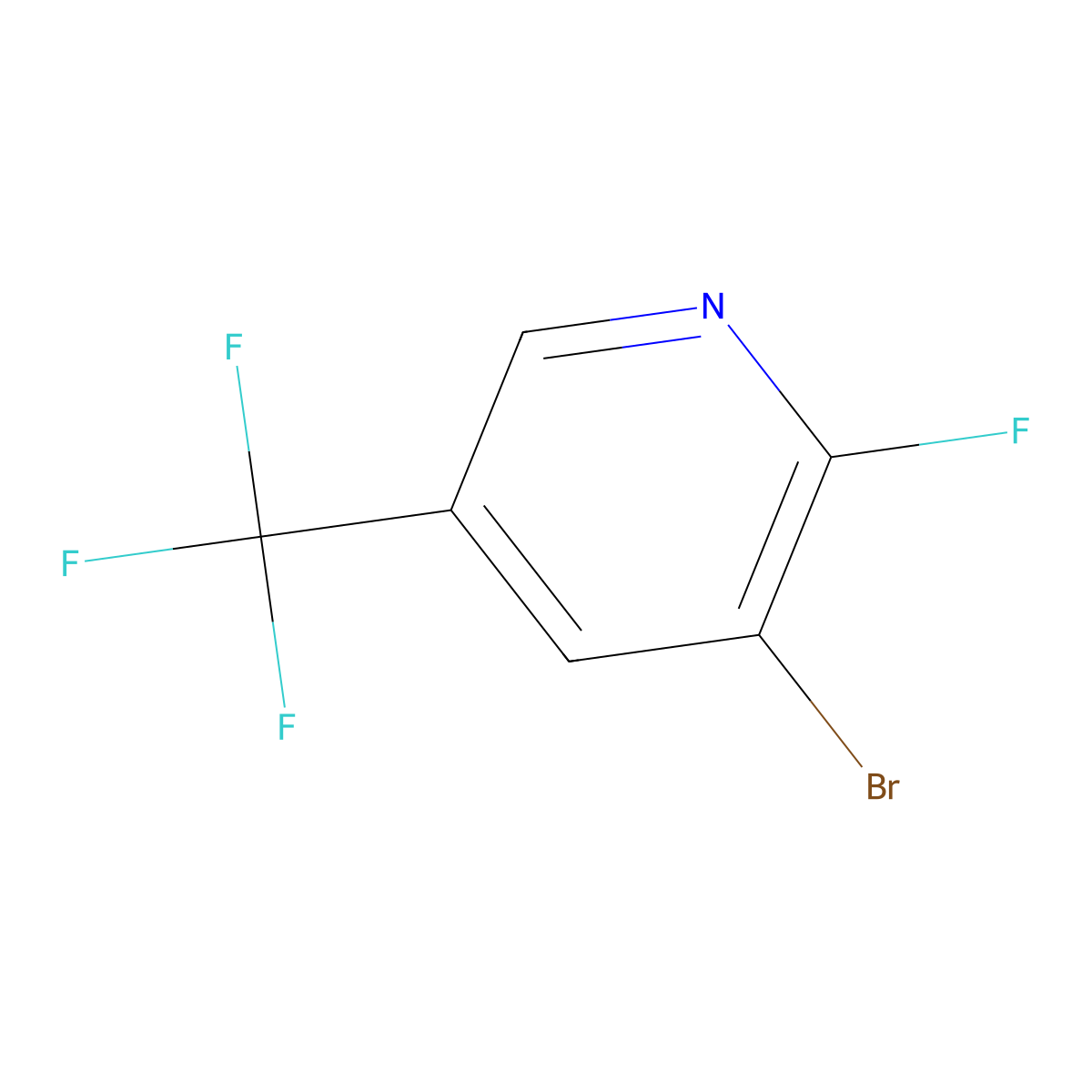 3-Bromo-2-fluoro-5-(trifluoromethyl)pyridine molecular structure, CAS 103192-90-1