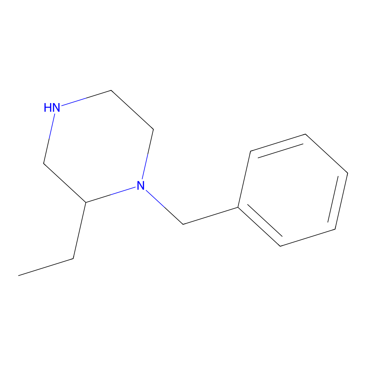 1-Benzyl-2-ethylpiperazine molecular structure, CAS 1031926-99-4